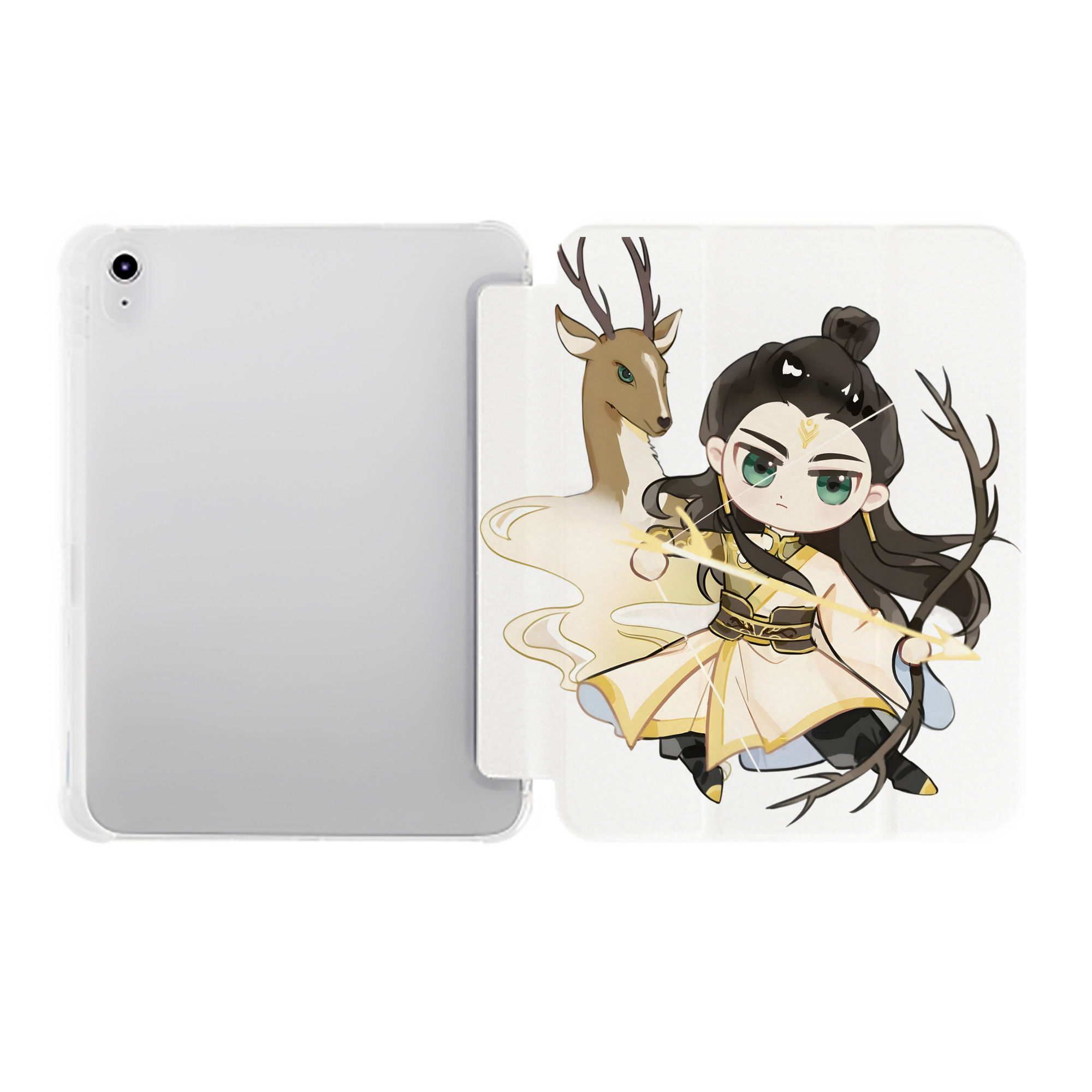 （画像用） Ne Zha 2 ナタ 魔童の大暴れ IPad ケース ペン収納付き 三つ折りスタンド PUレザー×シリコン 対応機種9.5/10.5/10.9インチ